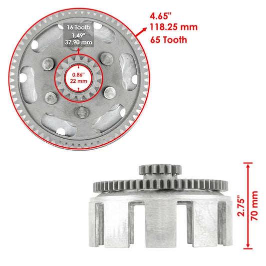 Clutch Friction Plate Boss Hub Gear For Yamaha 5PA-16150-10-00 5PA-16150-00-00