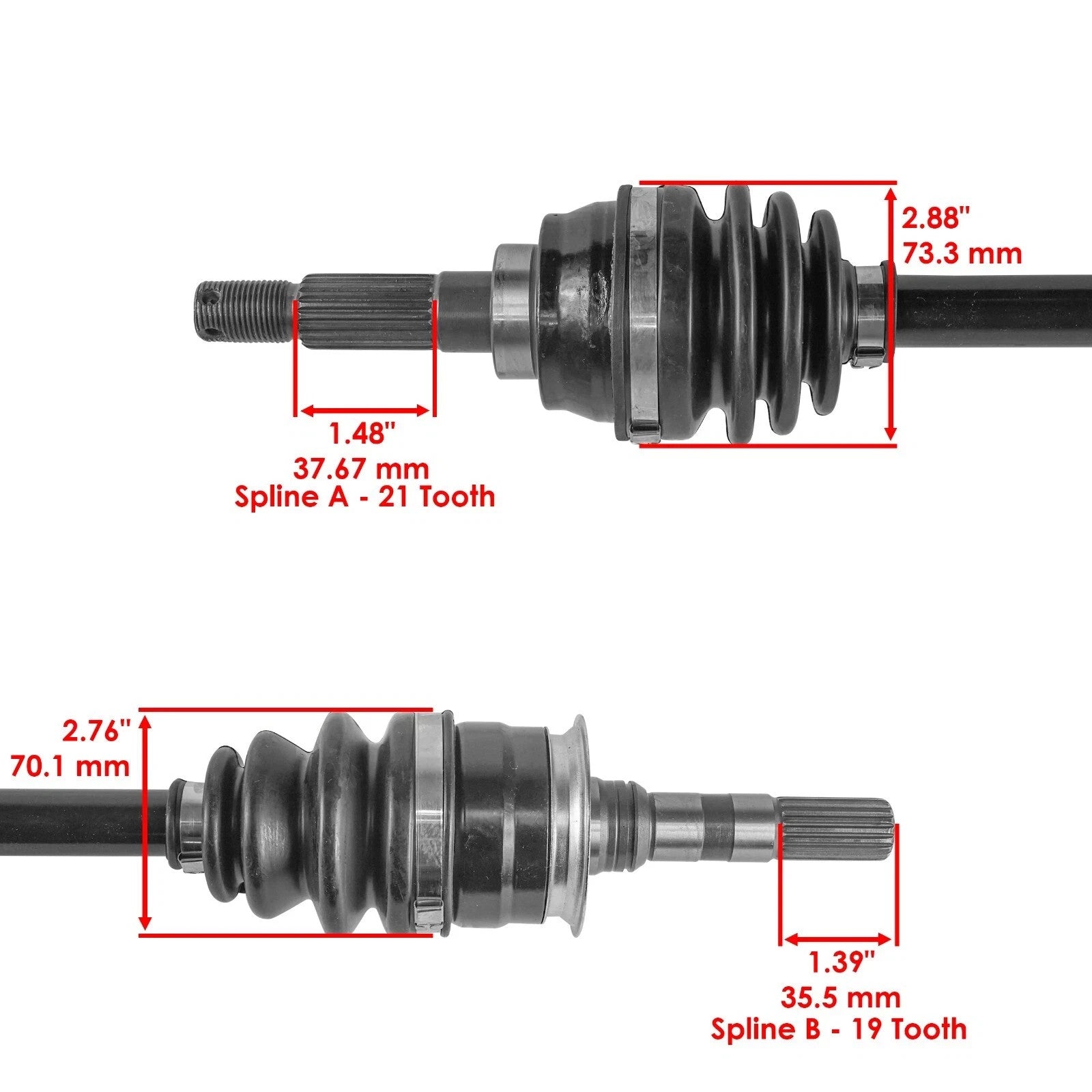 Front Left & Right CV Joint Axles For Kawasaki Bayou 400 KLF400B 4X4 1993-99