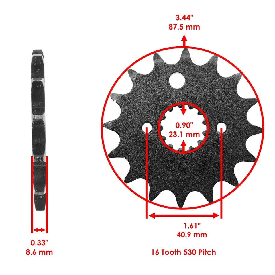 Black Drive Chain And Sprocket Kit for Kawasaki KZ550 1980 1981 1982 1983 1984