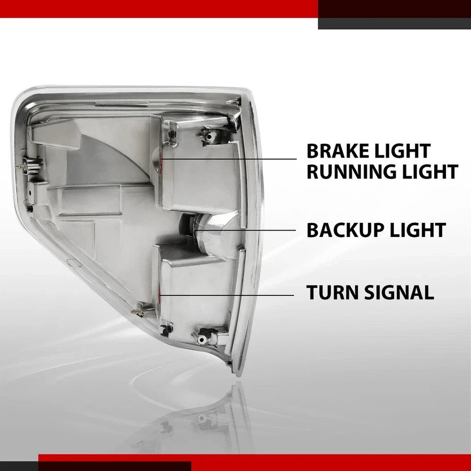 Rear Tail Lights Brake Lamps Set For Ford F150 F-150 Pickup 2009-2014 Left+Right