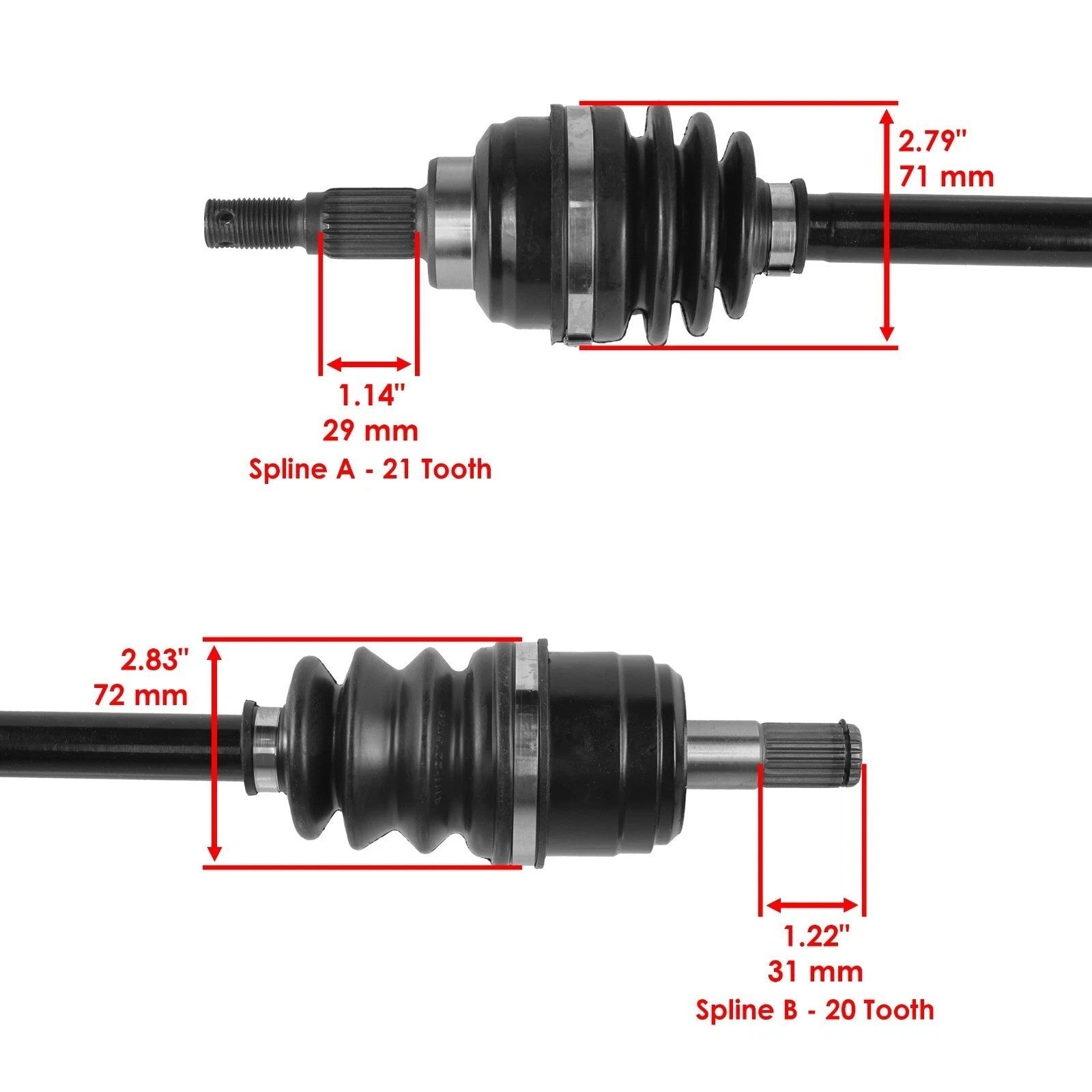 Front Left & Right CV Joint Axles For Honda Fourtrax 300 TRX300FW 1988-2000