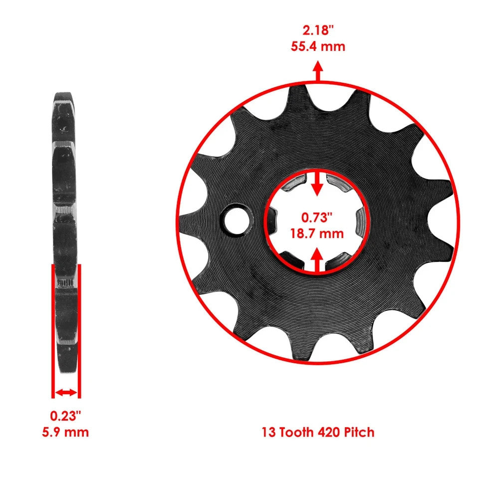 Drive Chain & Sprockets Kit for Kawasaki KX100 1998-2016