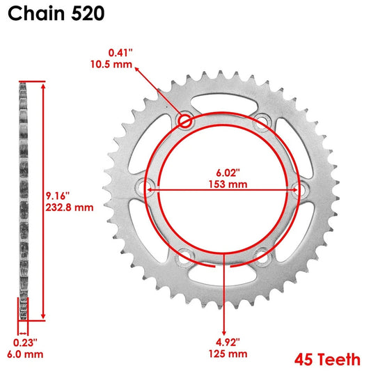 Drive Chain & Sprockets Kit for Honda XR650L 1993 1994 1995 1996 1997-2017 Gold
