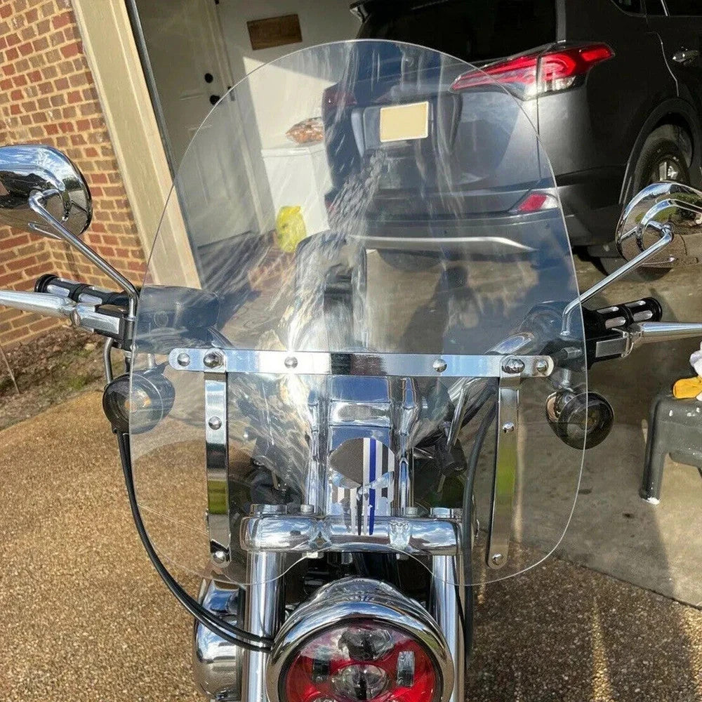 Motorcycle Large Clear Windshield For Harley Honda Magna Shadow Spirit 19"x17"