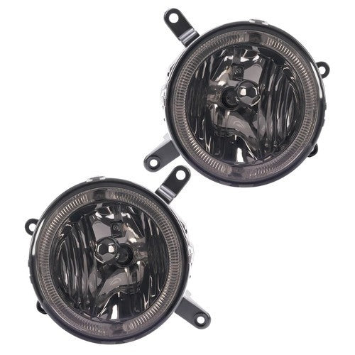 HECASA Fog Lights W/LED Halo Running Light Smoke For Ford Mustang GT 2005-2009