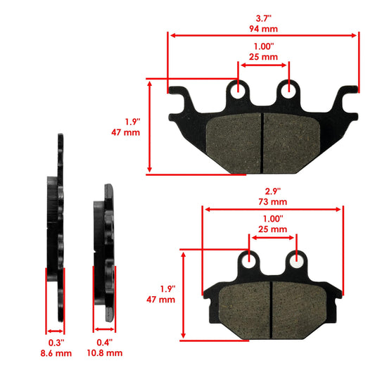 Front & Rear Brake Pads for CanAm DS250 DS 250 2007-2024 / S4311ARCA000