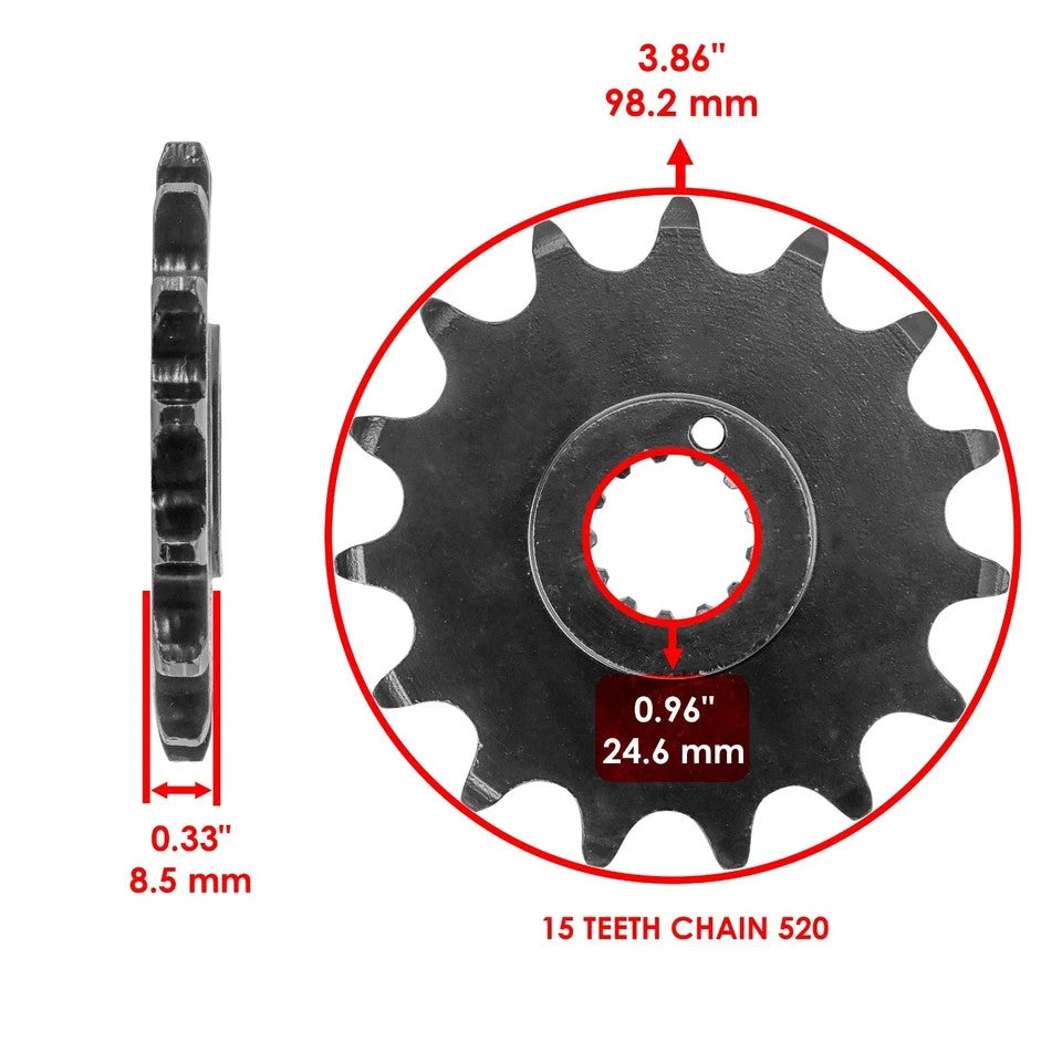 Drive Chain & Sprockets Kit for Kawasaki KZ1000A KZ1000B KZ1000D KZ1000G