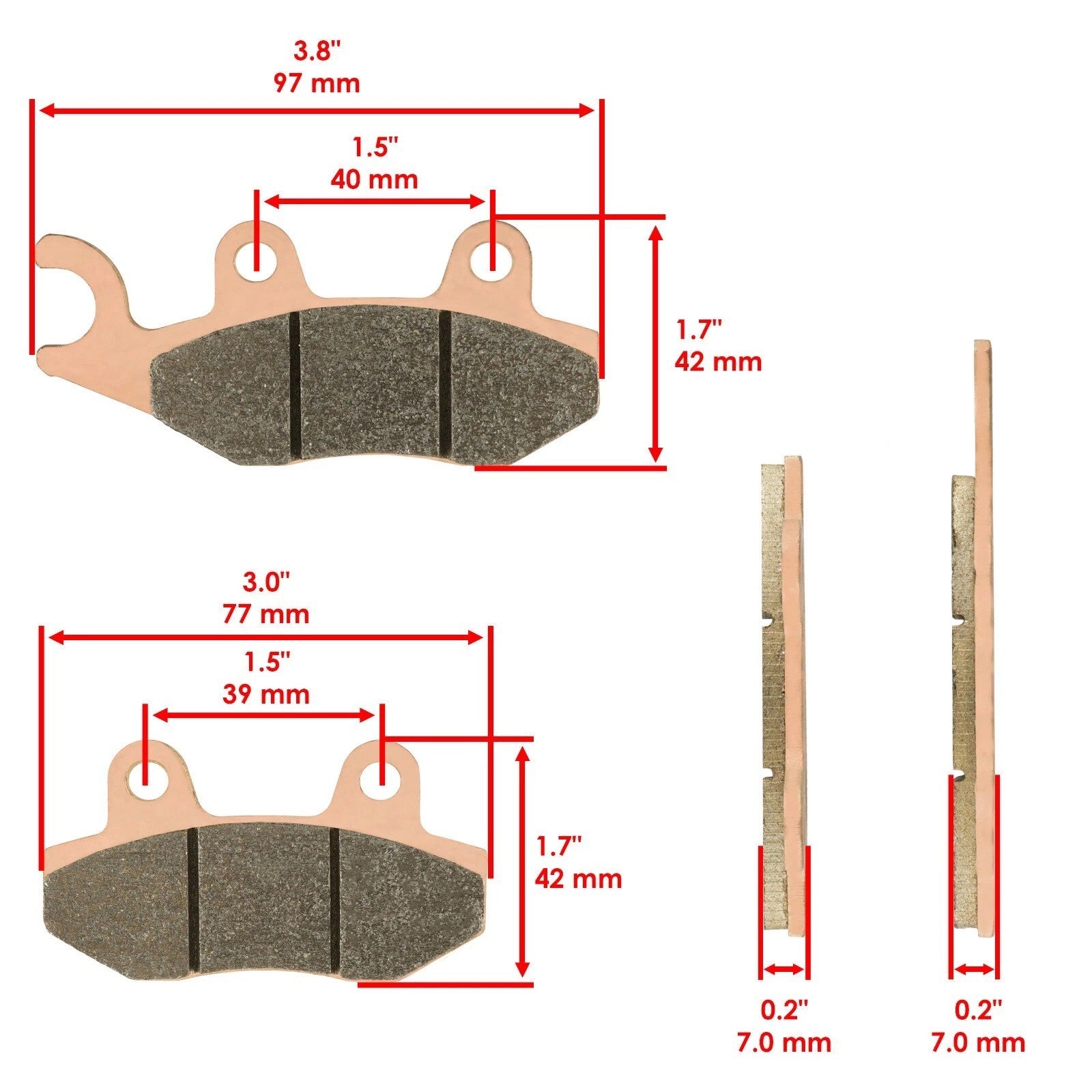 Front Rear Brake Pads for Kawasaki KL650 KLR650 2008-2026 Sintered Pads