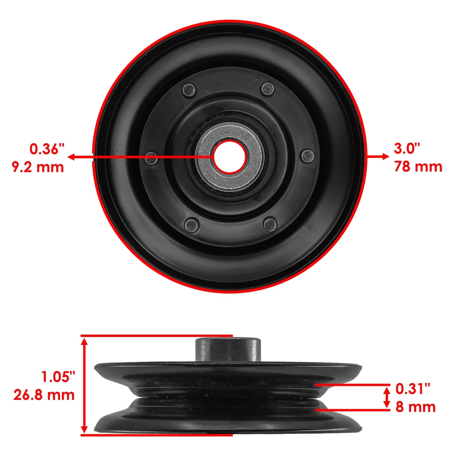 Deck Belt V-Idler Pulley For Husqvarna Poulan Craftsman 532139123 139123 121361