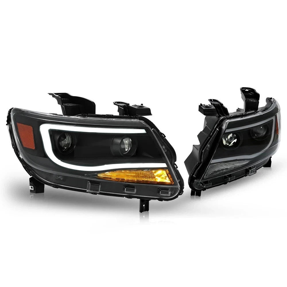 For 2015-2022 Chevy Colorado LED DRL Dual Projector Headlights Headlamps Black