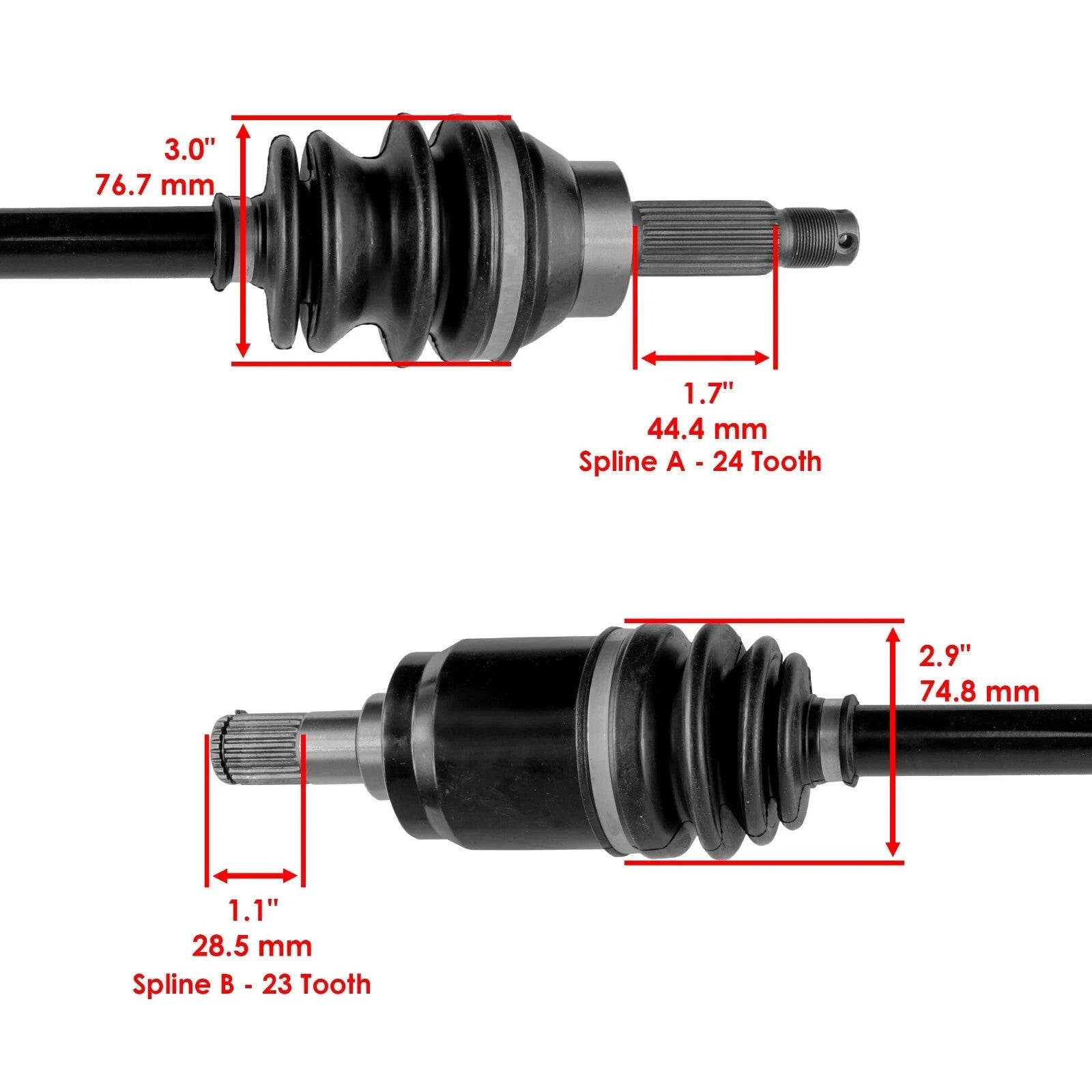 Front Left & Right CV Joint Axle Shaft For Honda Pioneer 700 SXS700 2014-2022