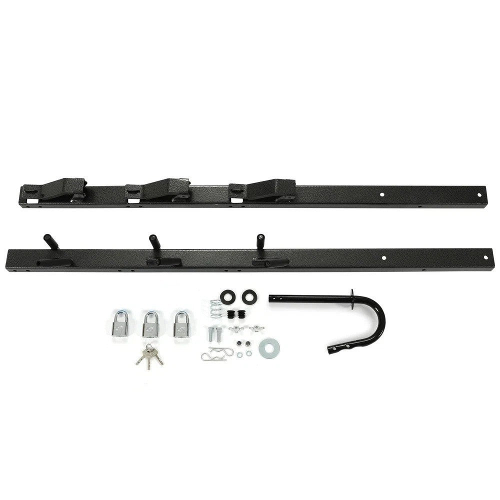 HECASA 3 Place Weeder Edge Trimmer Rack For OPEN Landscape Trailer Lockable