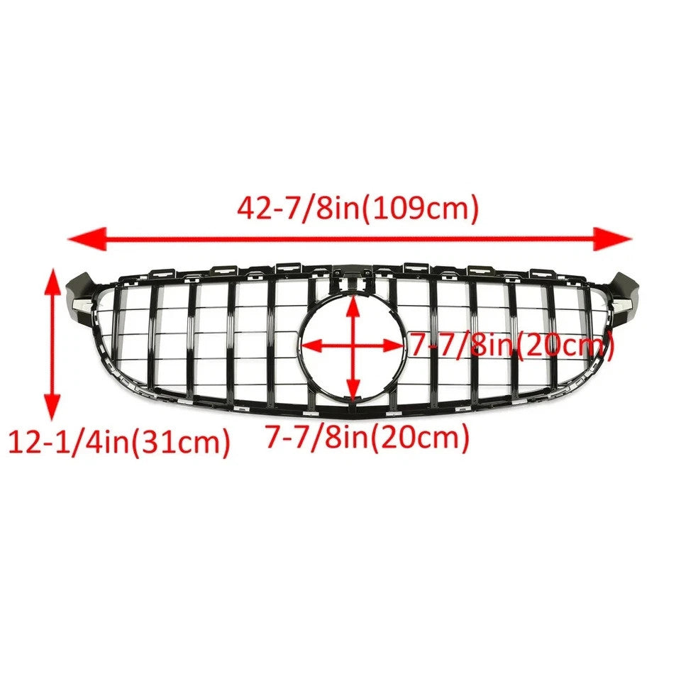 GT R Black Grille W/CAMERA Hole For 2015-2018 Mercedes-Benz W205 C63 C63S AMG S