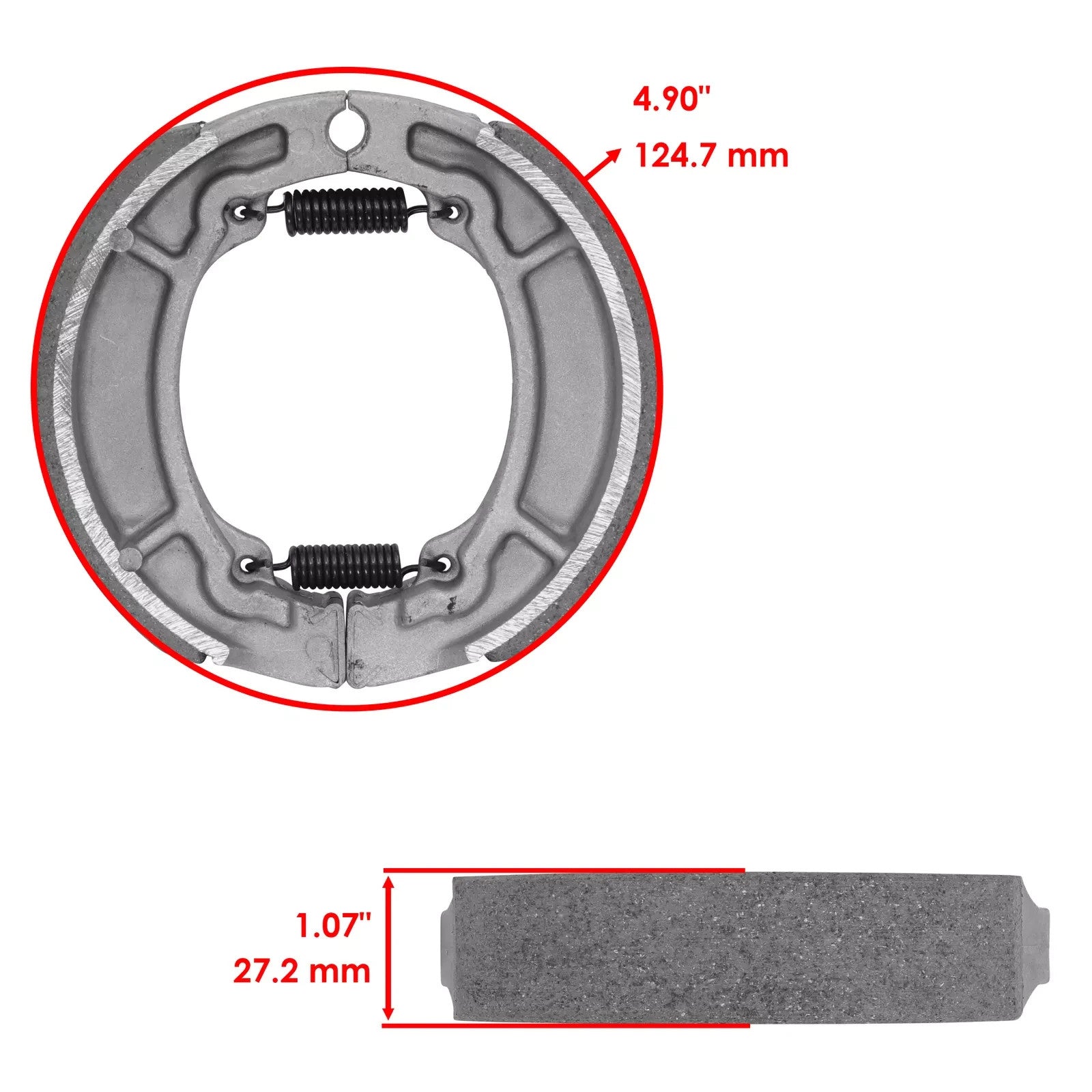 for Yamaha DT125 DT125LC DT125Mx 1974-1984 Rear Brake Shoes