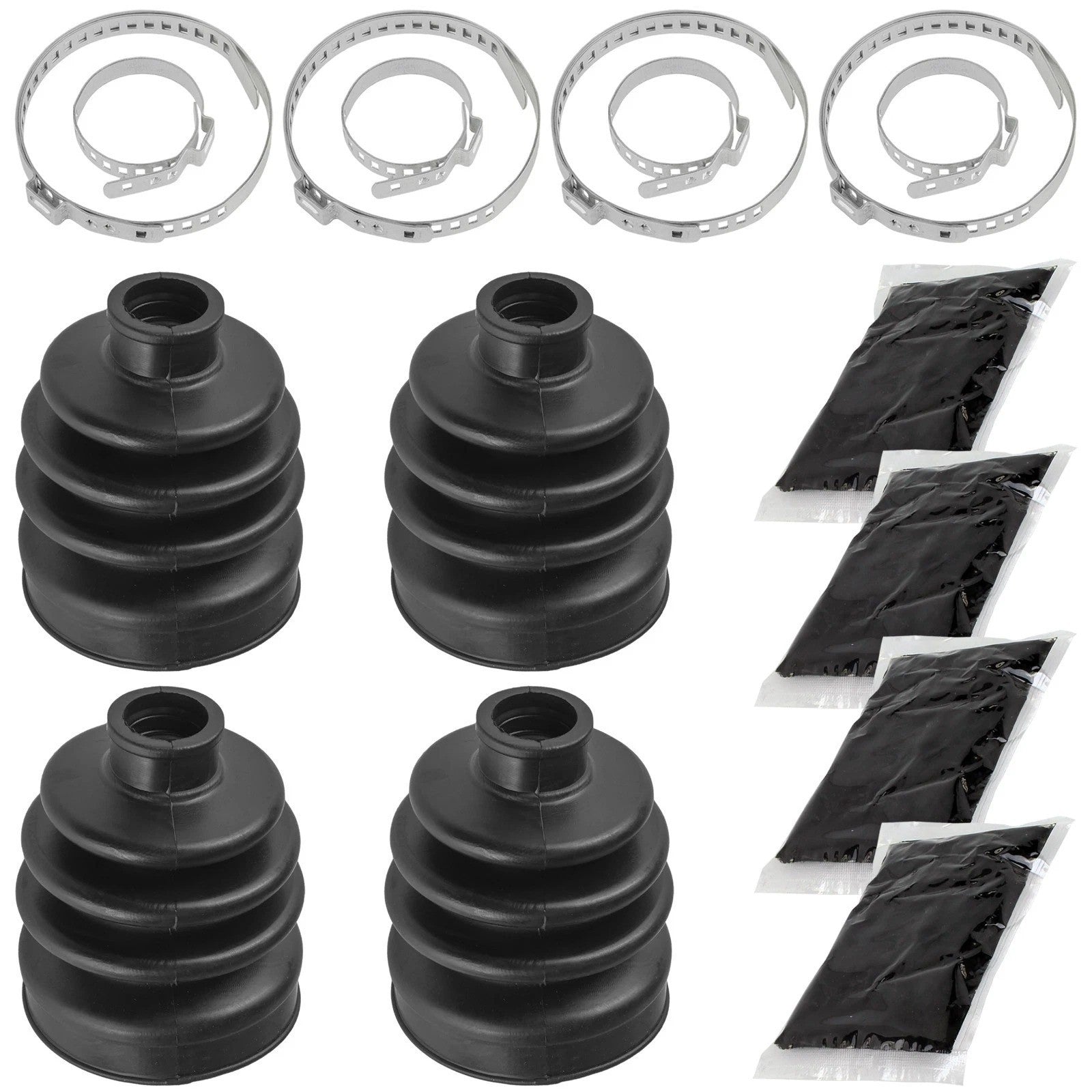 2 Rear Axle Inner Outer CV Boot Kit for Polaris Hawkeye 300 4X4 2006 2007