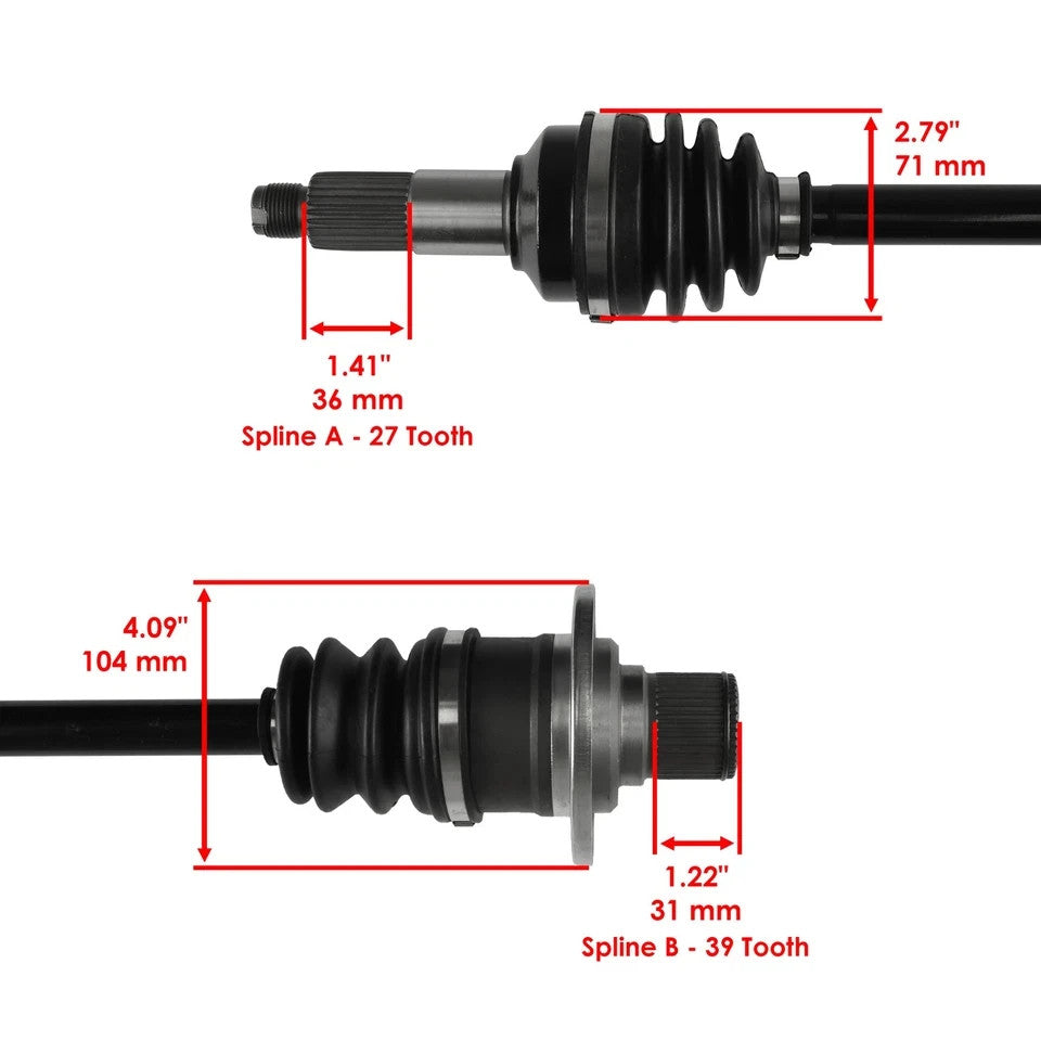 Front & Rear CV Joint Axle For Yamaha Grizzly 660 YFM660F 2003-08 Left & Right