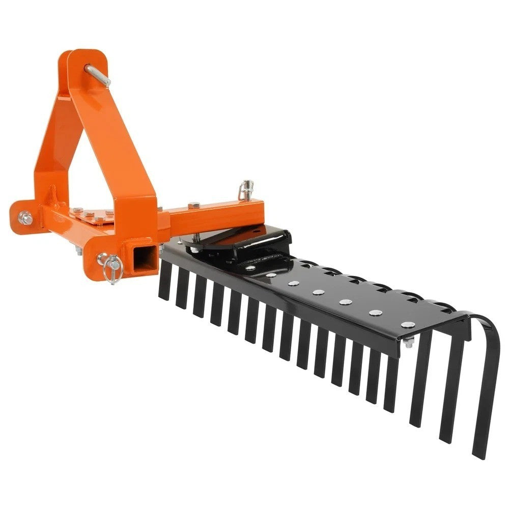 Grass Comb Garden Tool 50" Tractor Landscape Rake 3-Point Tow-Behind Rake