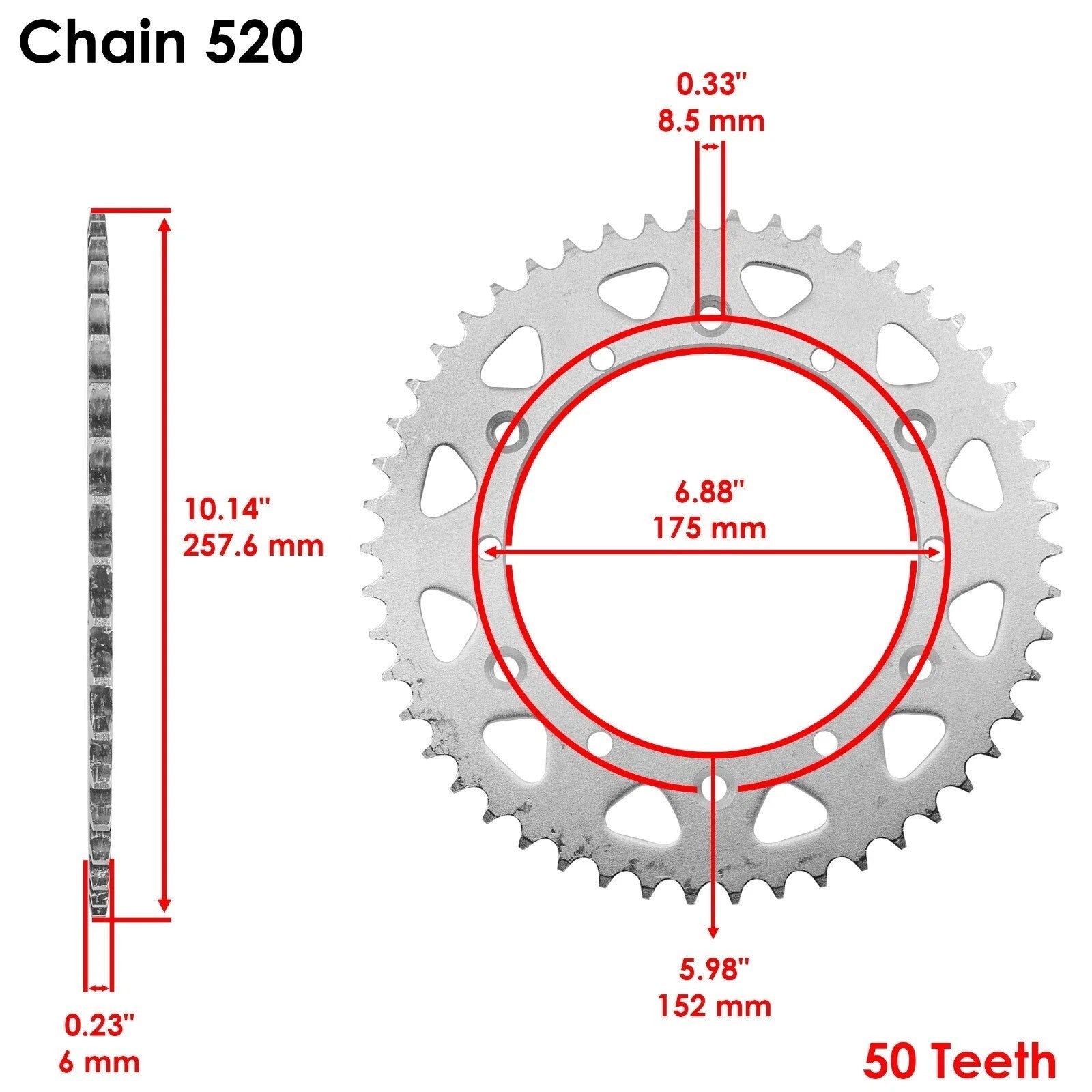 O-Ring Drive Chain & Sprockets Kit for Yamaha IT250 YZ250 YZ465 YZ490