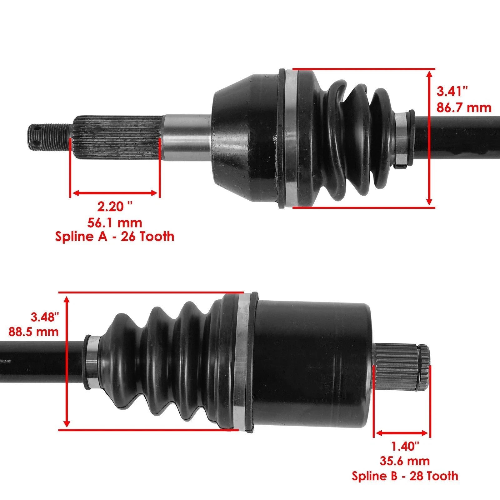 Rear Left & Right Complete CV Joint Axles For Polaris RZR 570 2012 2013-2022