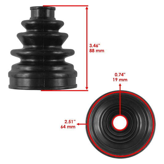2 Rear Axle Inner Outer CV Boot Kit for Yamaha Rhino 660 YXR660F 4X4 2004