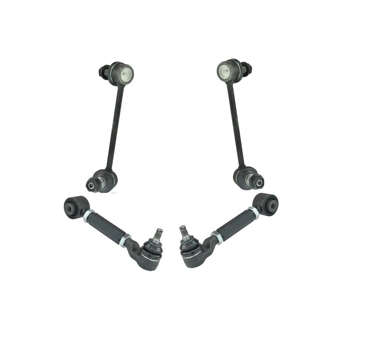 4 Piece Suspension Kit Rear Upper Adjustable Control Arms Sway Bar End Links New