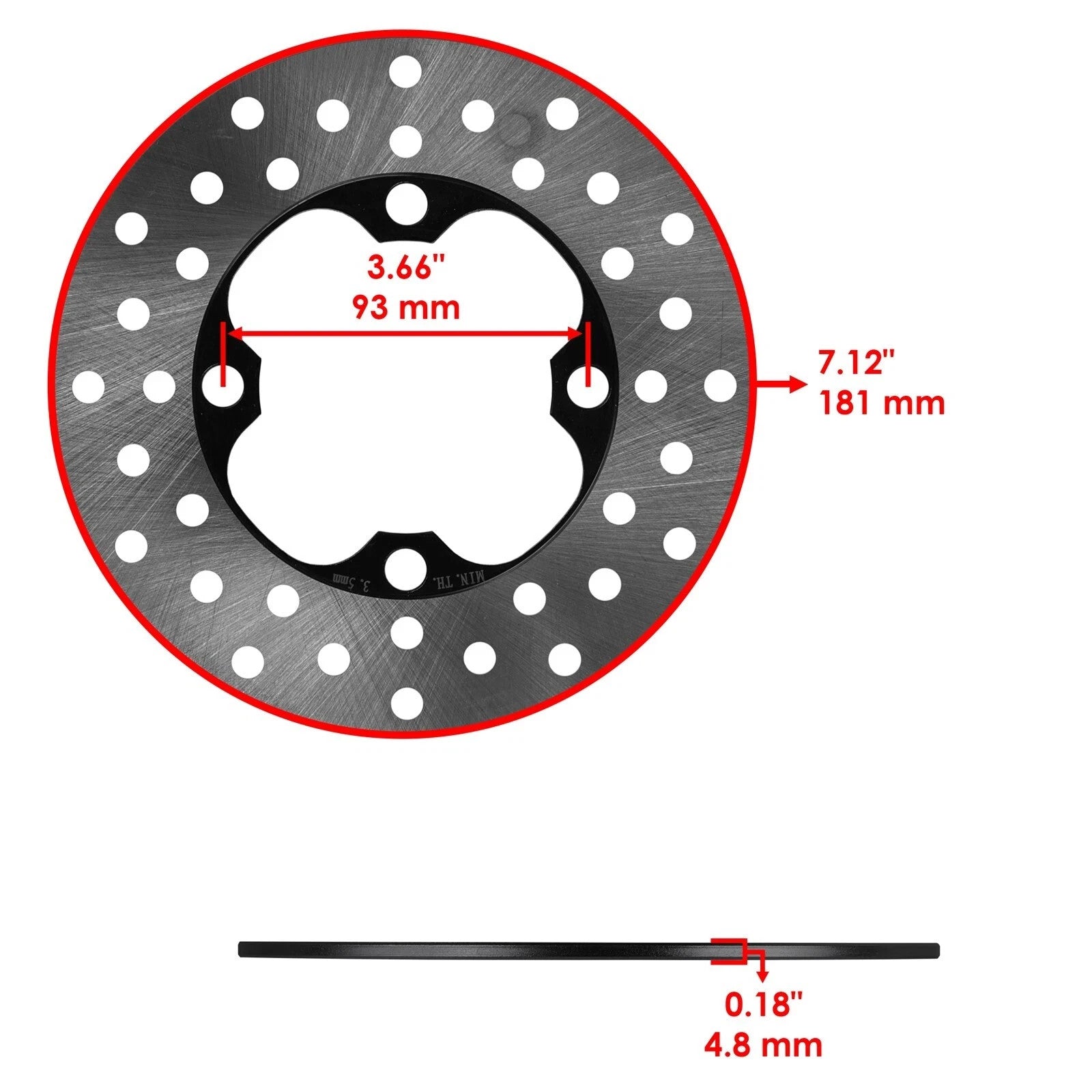 Caltric Front Left & Right Brake Disc for Honda 45251-HP0-A51 45251HP0A51