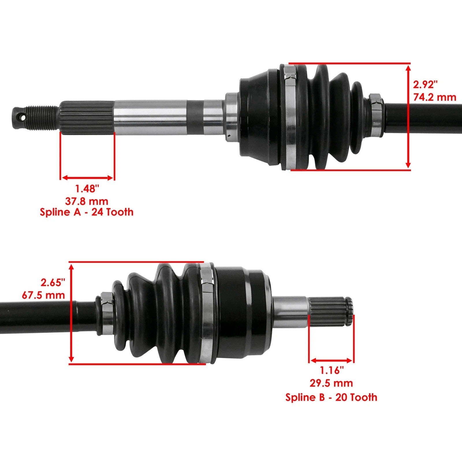 Front Left & Right CV Joint Axle For Kawasaki Mule 610 KAF400 2005-16 59266-0039