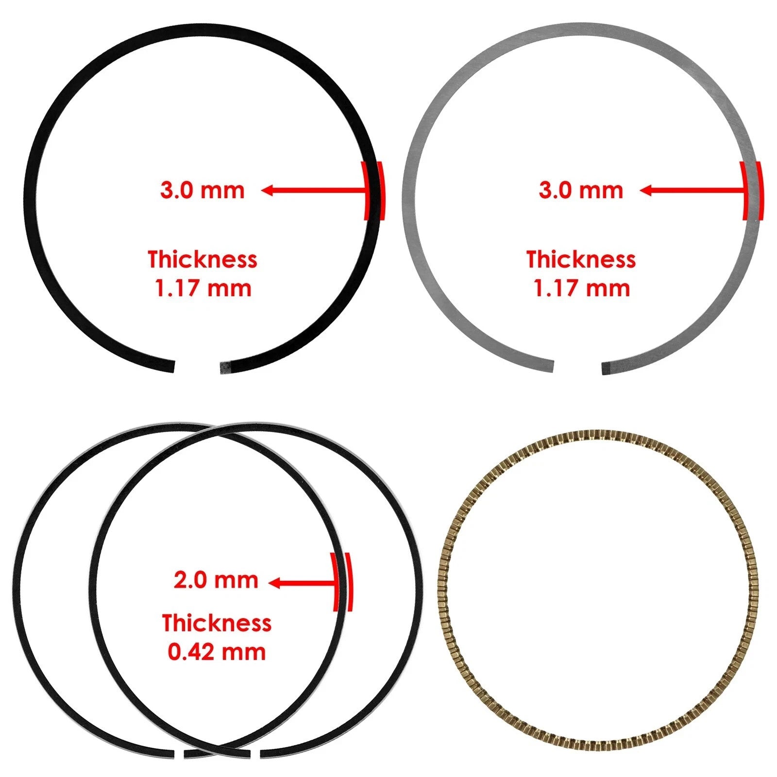 Caltric Piston Rings For Polaris RZR XP 4 1000 EPS 2014-2018 SidexSide