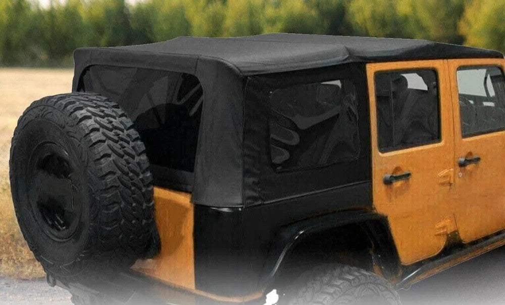 HECASA Soft Top With Tinted Windows For Jeep 07-09 Wrangler JK Unlimited 4 Door
