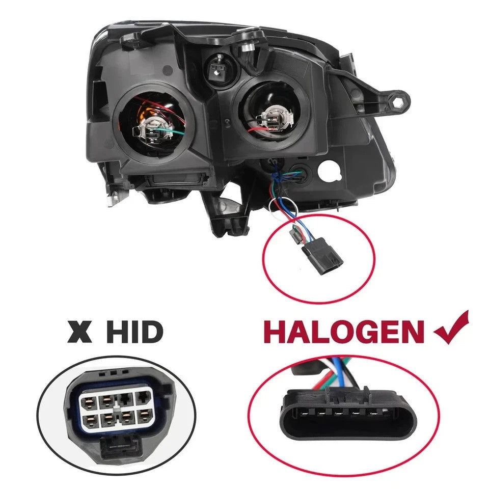 HECASA For GMC Acadia 2007-2012 Projector Headlights Headlamps Left+Right Clear