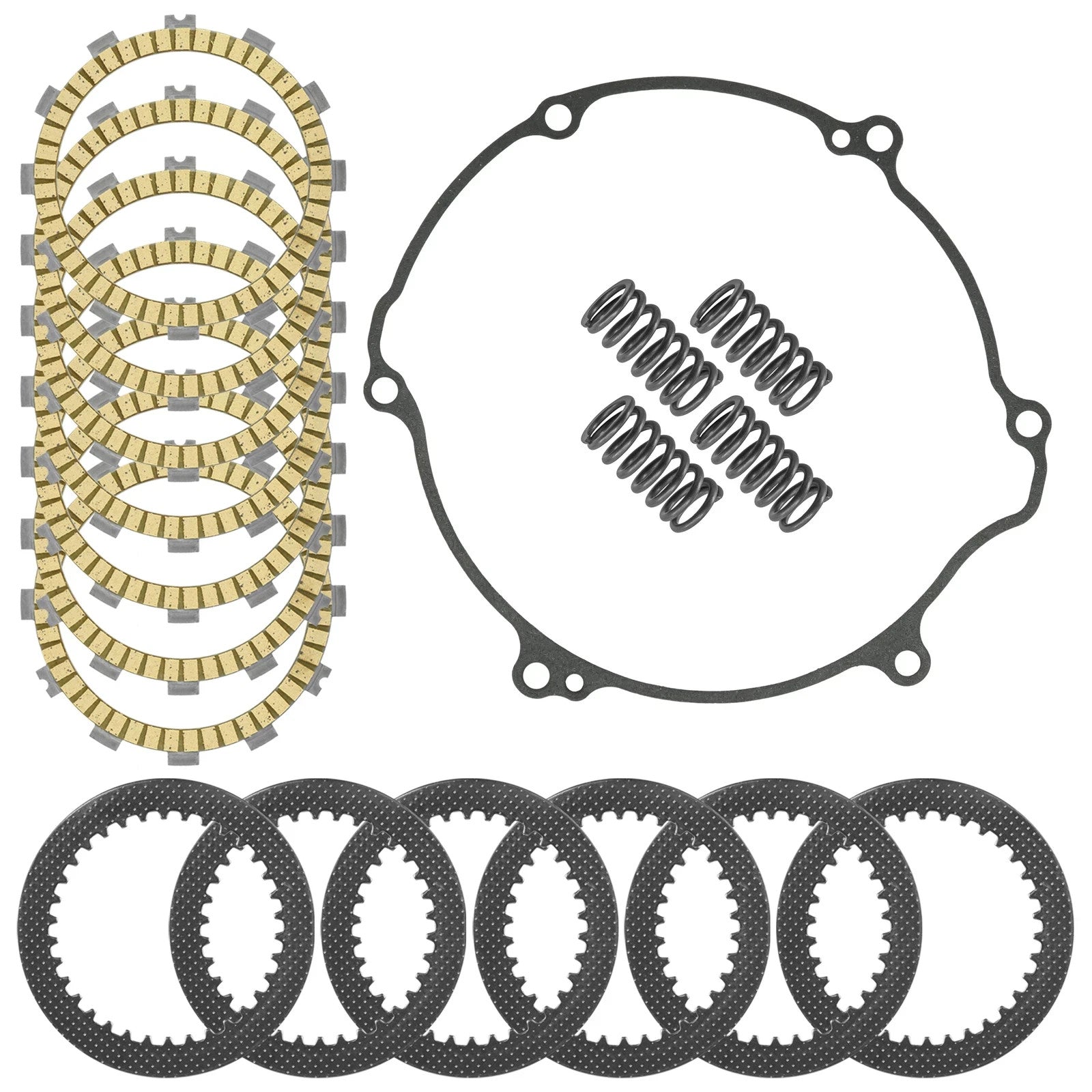 Clutch Friction w/ Steel Plates springs Gasket Kit for Kawasaki KX125 1997-2002
