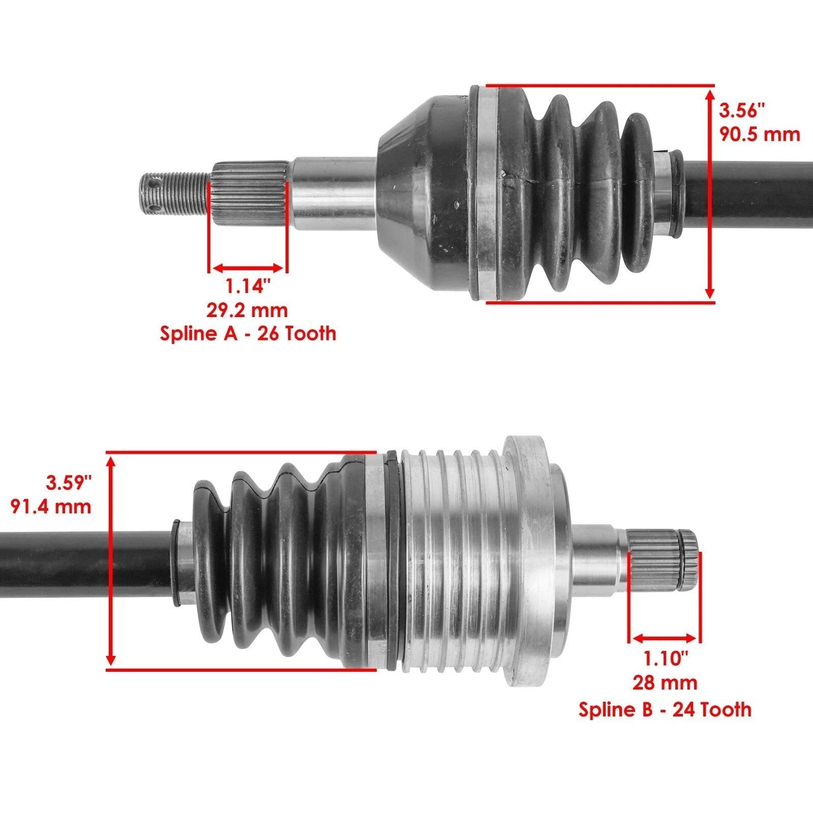 for Can-Am Maverick 1000R 4X4 2013-2015 Rear Right and Left CV Joint Axle