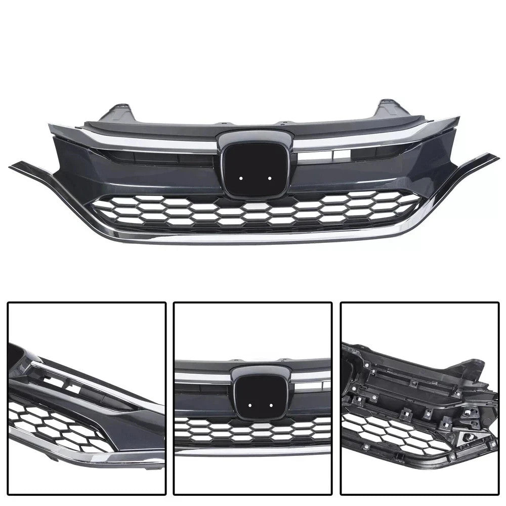 For Honda CRV CR-V 2015 2016 Chrome Honeycomb Front Bumper Grille Grill Assembly