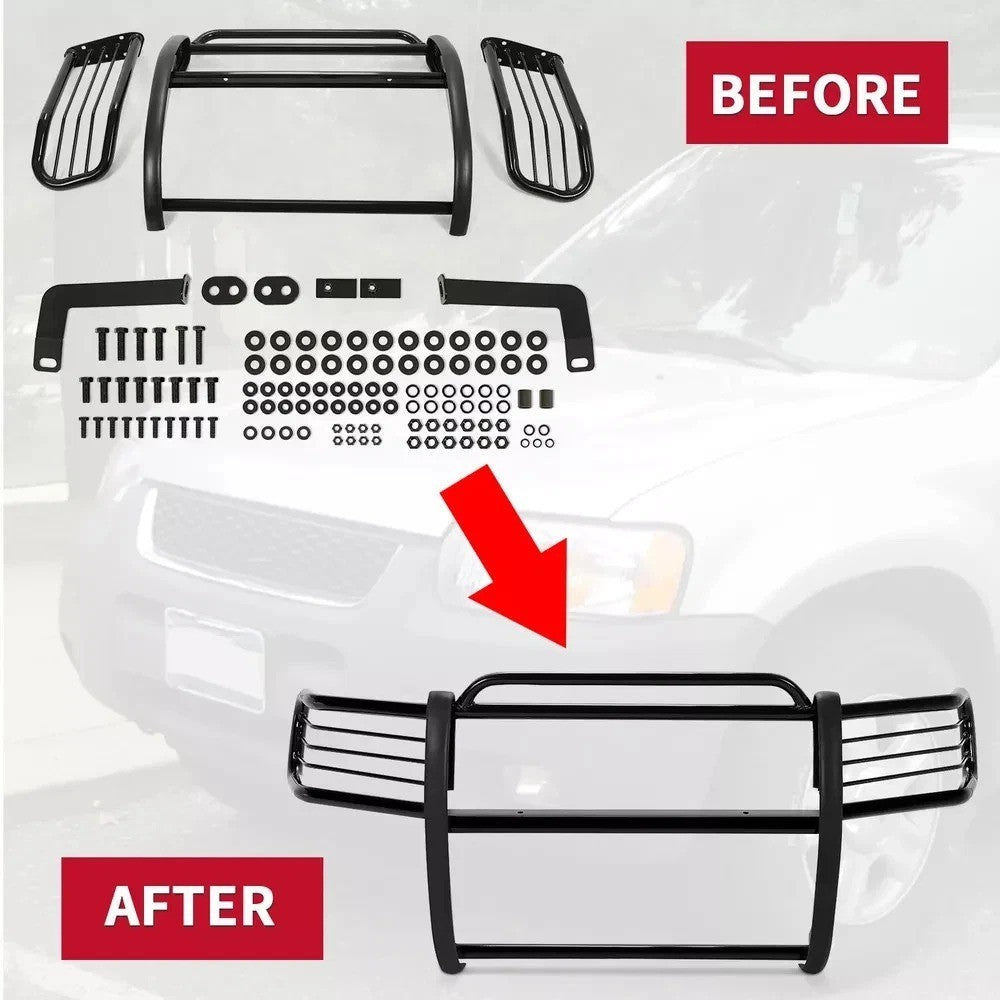 Bumper Grille Brush Guard Fits for 2001-2007 Ford Escape XLT XLS Black 4-Door