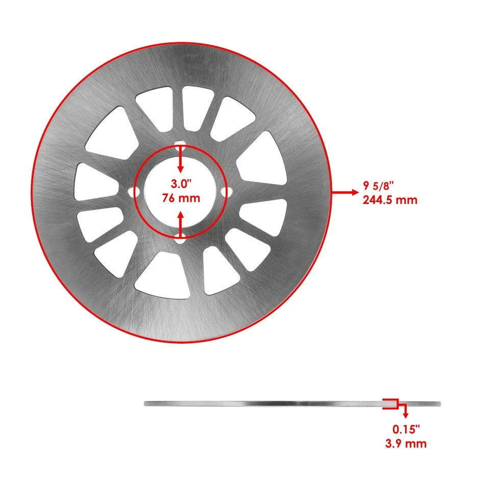 Front and Rear Brake Disc Rotor w/ Pads for Yamaha Warrior 350 YFM350X 1990-2004
