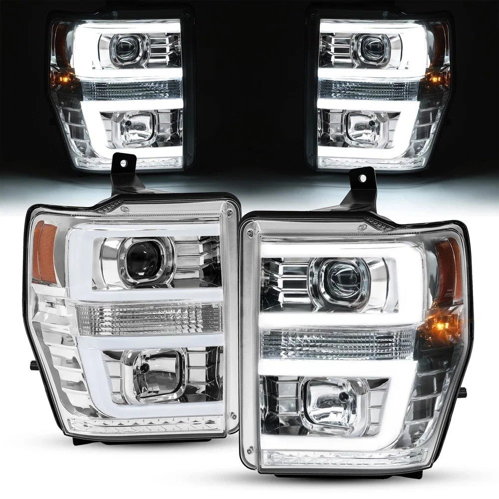 For 2008 2009 2010 Ford F250 F350 F450 LED Projector Headlights Headlamps