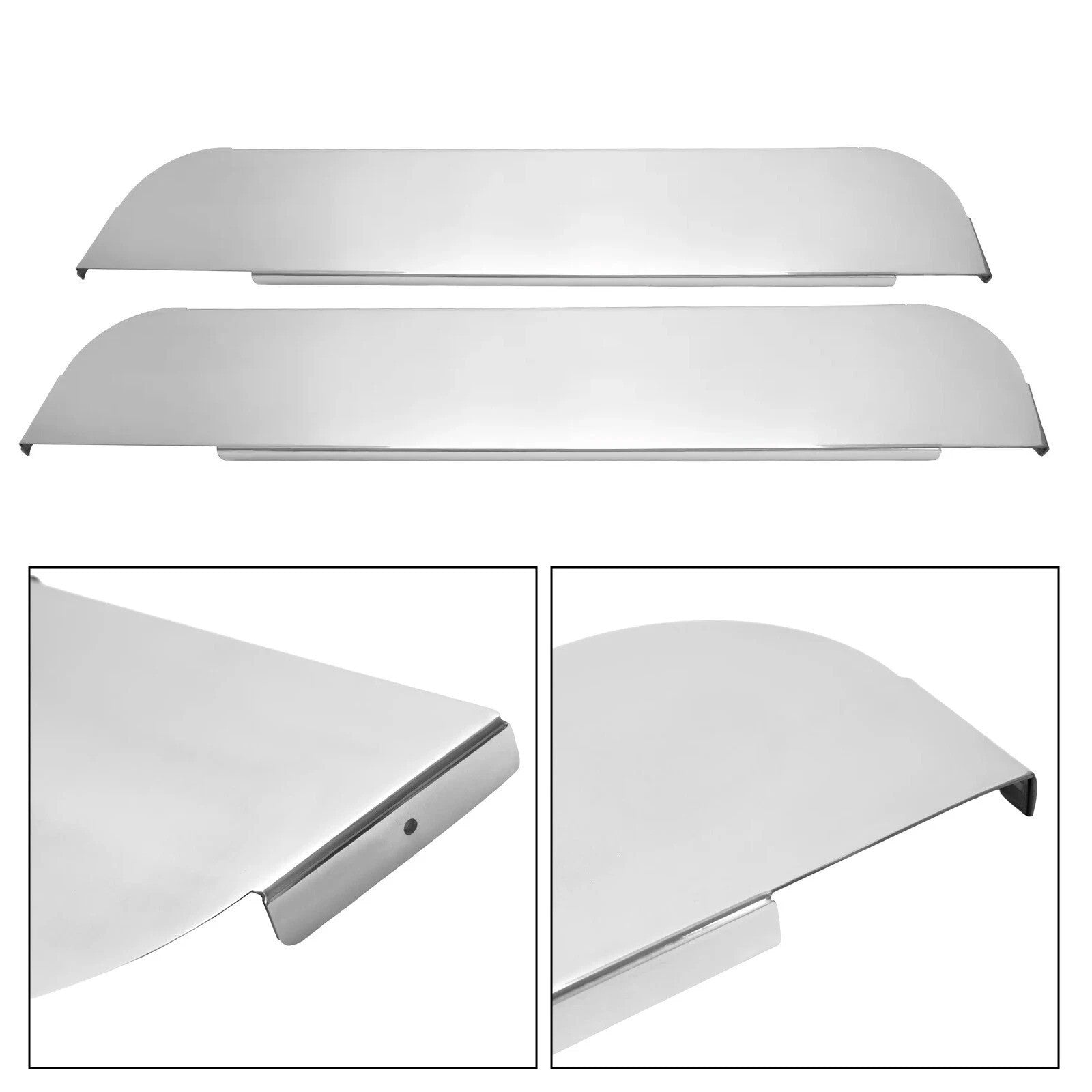 HECASA 2x 5" Chop Top Door Trim For Kenworth T600 T660 T800 W900 Stainless Steel
