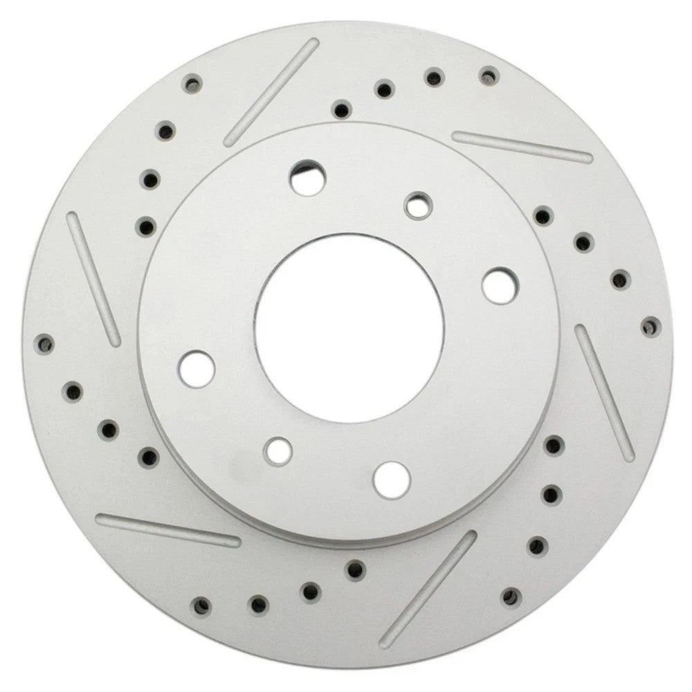 Performance Brake Rotor Drilled & Slotted Front Coated Pair for Nissan