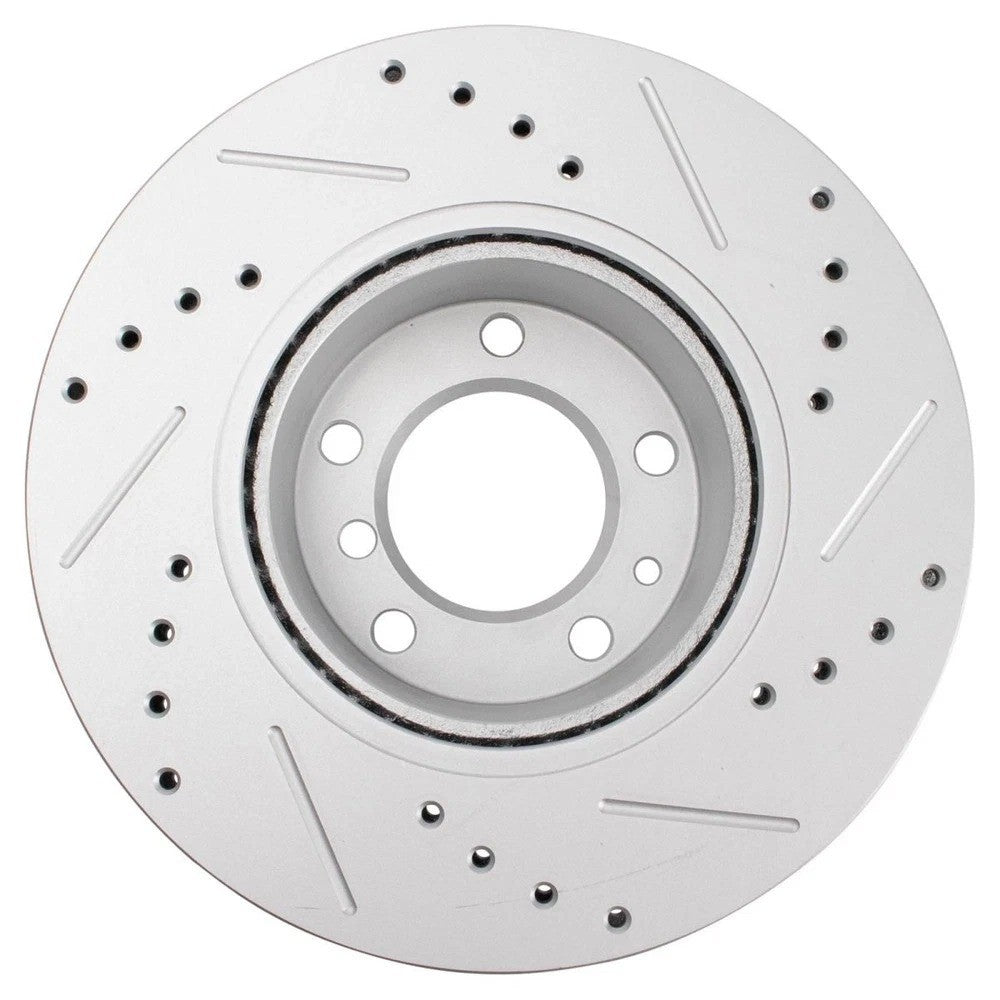 Front Rear Ceramic Brake Pads & Performance Drilled Slotted Rotor Kit