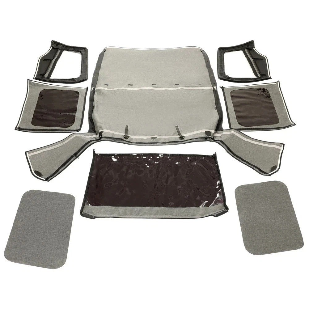 Convertible Soft Top FOR HALF DOORS Black 9870217 For 87-95 Jeep YJ Wrangler