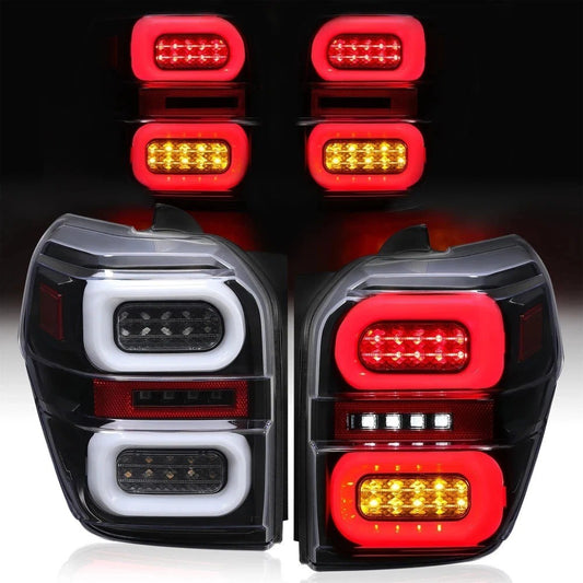For Toyota 4Runner 2010-2023 2020 Black Full LED Tube Tail Lights Lamps 10-23