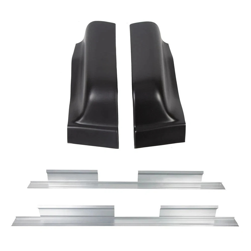 For 2004-08 Ford F-150 4Door Crew Cab Outer Rocker Panels AND Cab Corners Pair