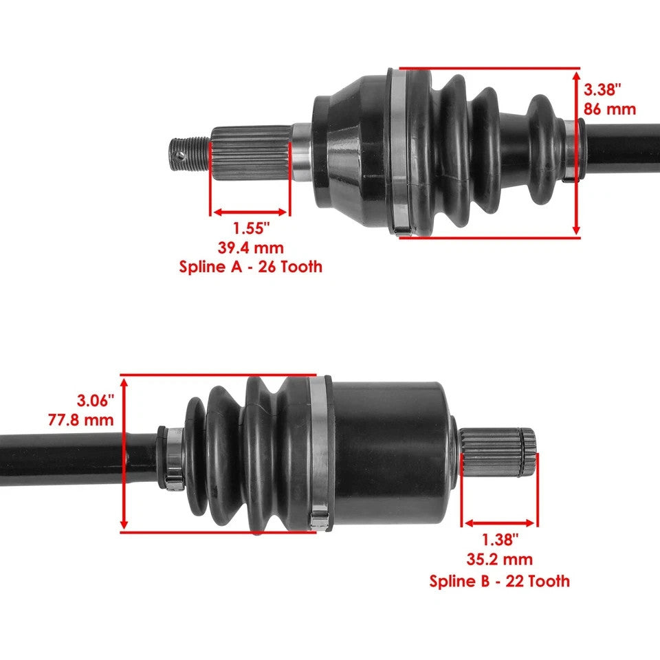 Front And Rear CV Joint Axles For Polaris Sportsman 850 High Lifter 2016-2017