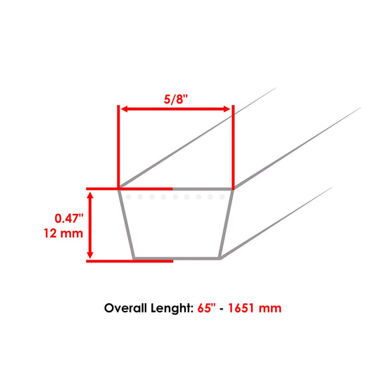 Caltric 61" Deck Belt For Ferris IS 2100Z IS 3200Z 5104780YP 5104780