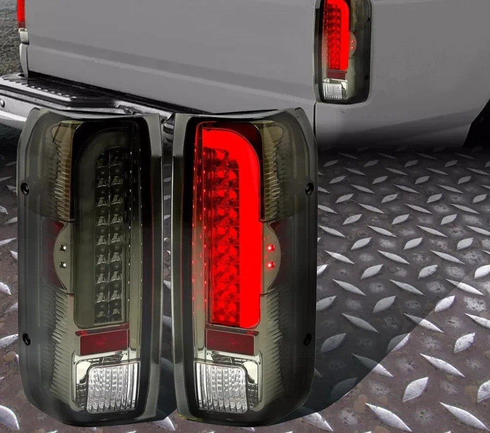 LED Left & Right Brake Tail Lights Lamps Smoked For 90-97 Ford F150 F250 F350