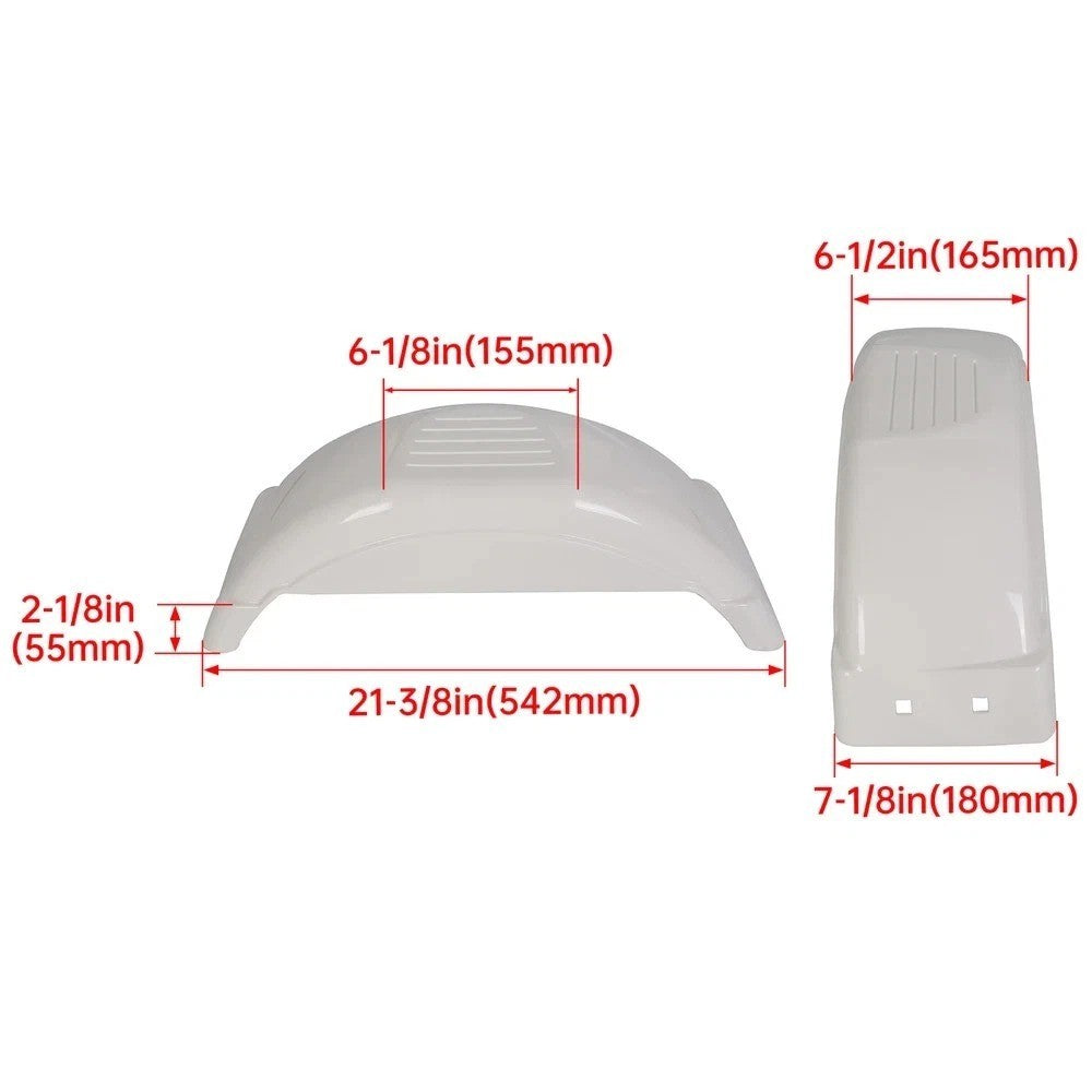 HECASA Pair Single-Axle Trailer Fenders For 8"-12" Wheels Top Step Skirt Boat