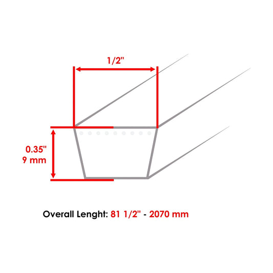 02000103P 44" Deck Belt For Cub Cadet Enforcer 44 Z-Force 15 Z-Force 18 44