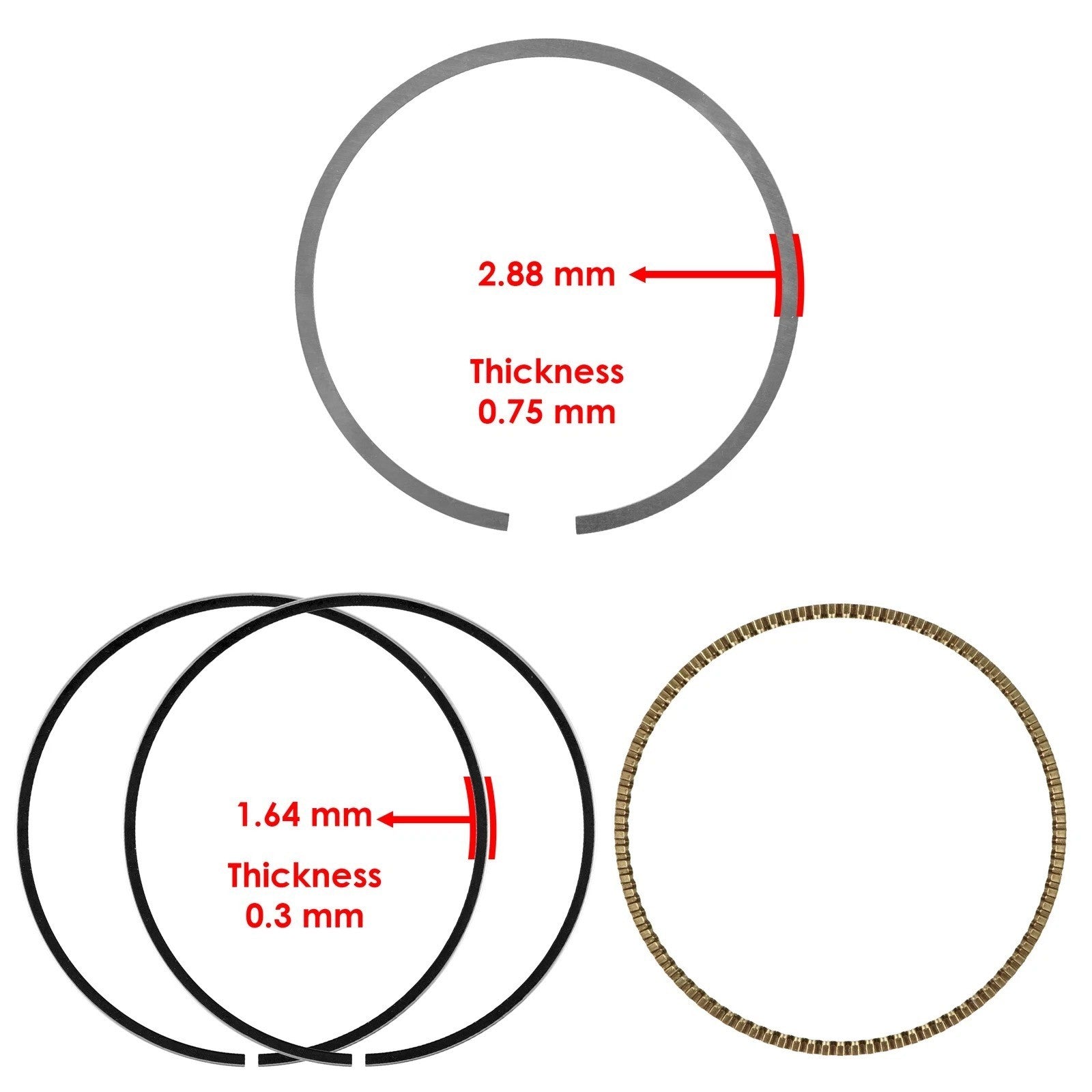 Caltric 13008-0028 Piston Rings For Kawasaki KX250F 2004-2019