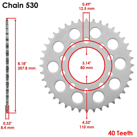 Drive Chain & Sprockets Kit for Honda VF750C VF750Cd Magna 750 Rc43 1994-2004