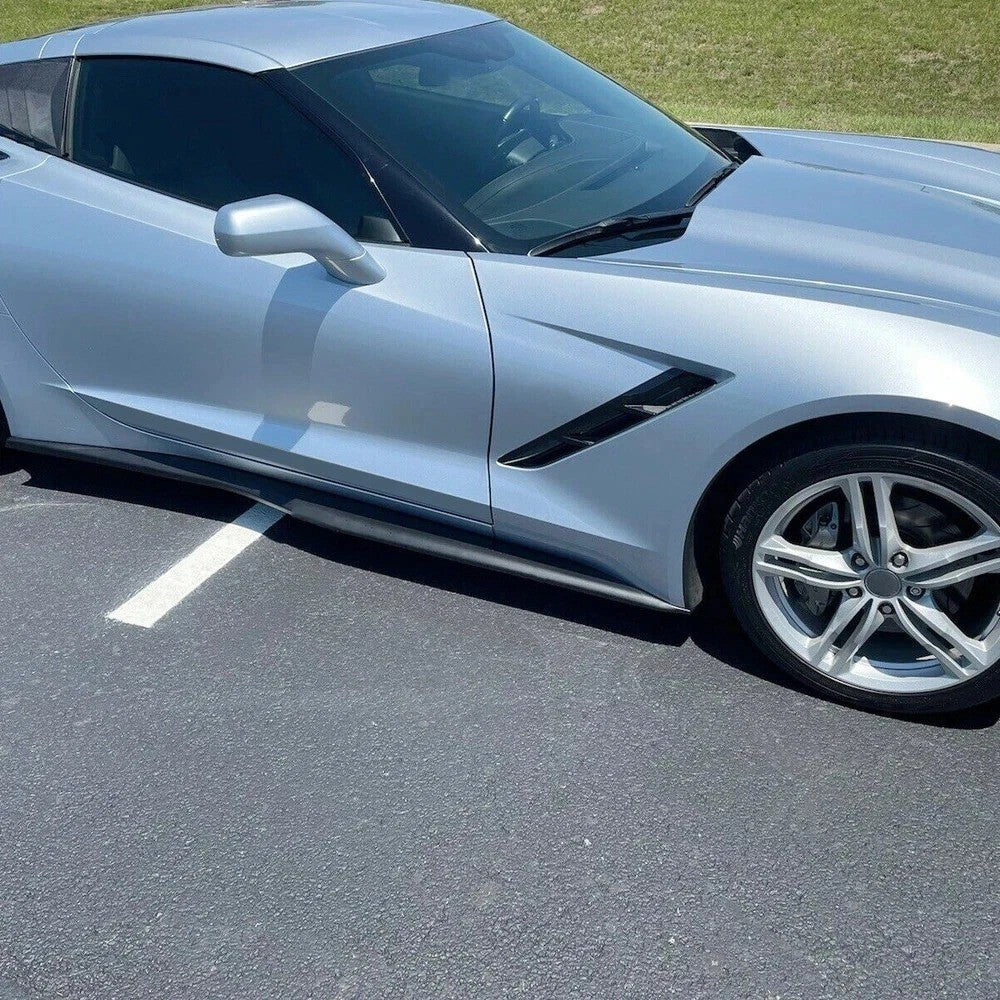 Side Skirt For 14-19 Chevrolet Corvette C7 stingray Z06 Style Rocker Panel Black
